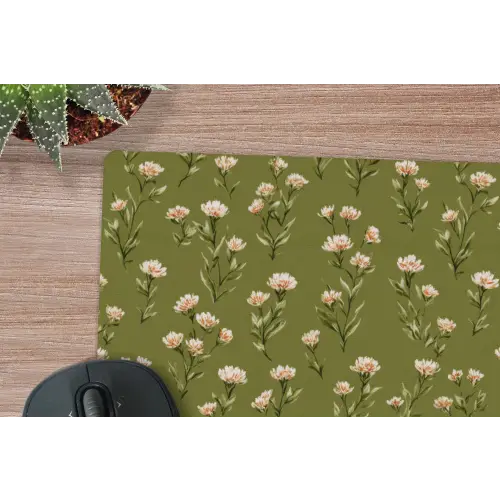 Landelijk - Bloemen -  Groen muismat rubber klein 262 -closeup