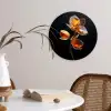 Bloem - Orchidee - Oranje Wandcirkel plexiglas klein -sfeer4