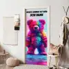 Bunter Teddybär mit Namensfeld oben. deurposter klein -sfeer6