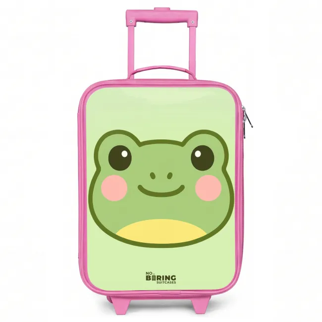 Kids’ Suitcase - Pink - Kawai - Frog - Green