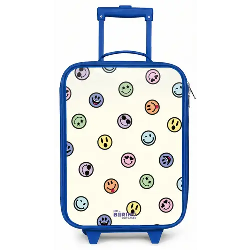 Speelse smiley-mix Kinderkoffer - Blauw klein -zz3dotto