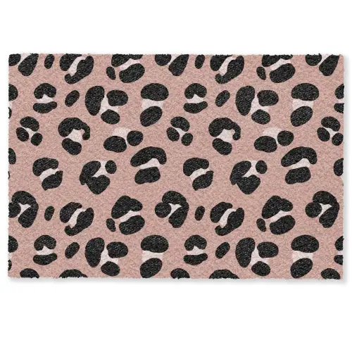 Luipaard - Vlekken - Beige - Roze Deurmat klein 898 -zkaufland3d