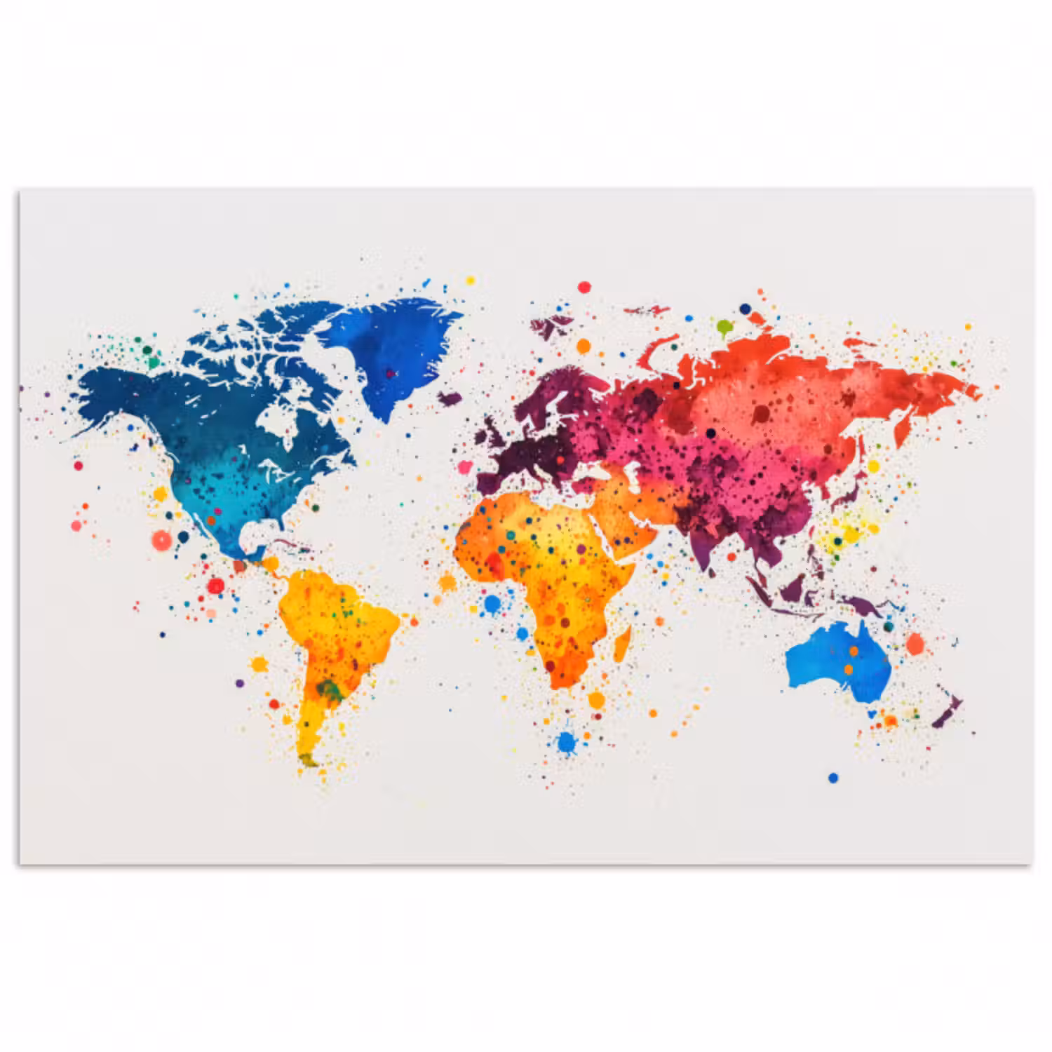 Poster - Weltkarte - Graffiti - Farbenfroh