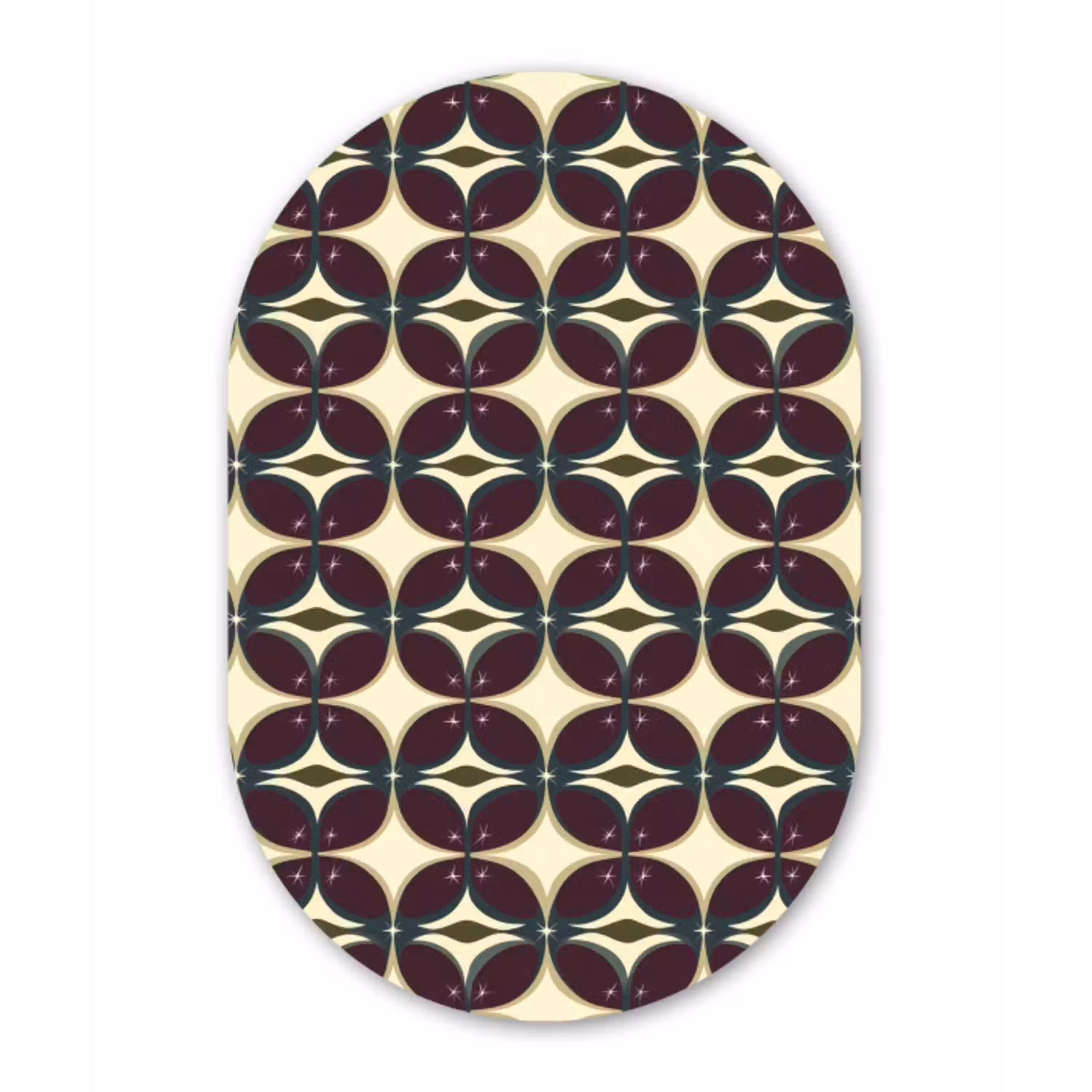 Cirkel - Retro - Kleurrijk Wandcirkel Ovaal Aluminium middel 839 -3d