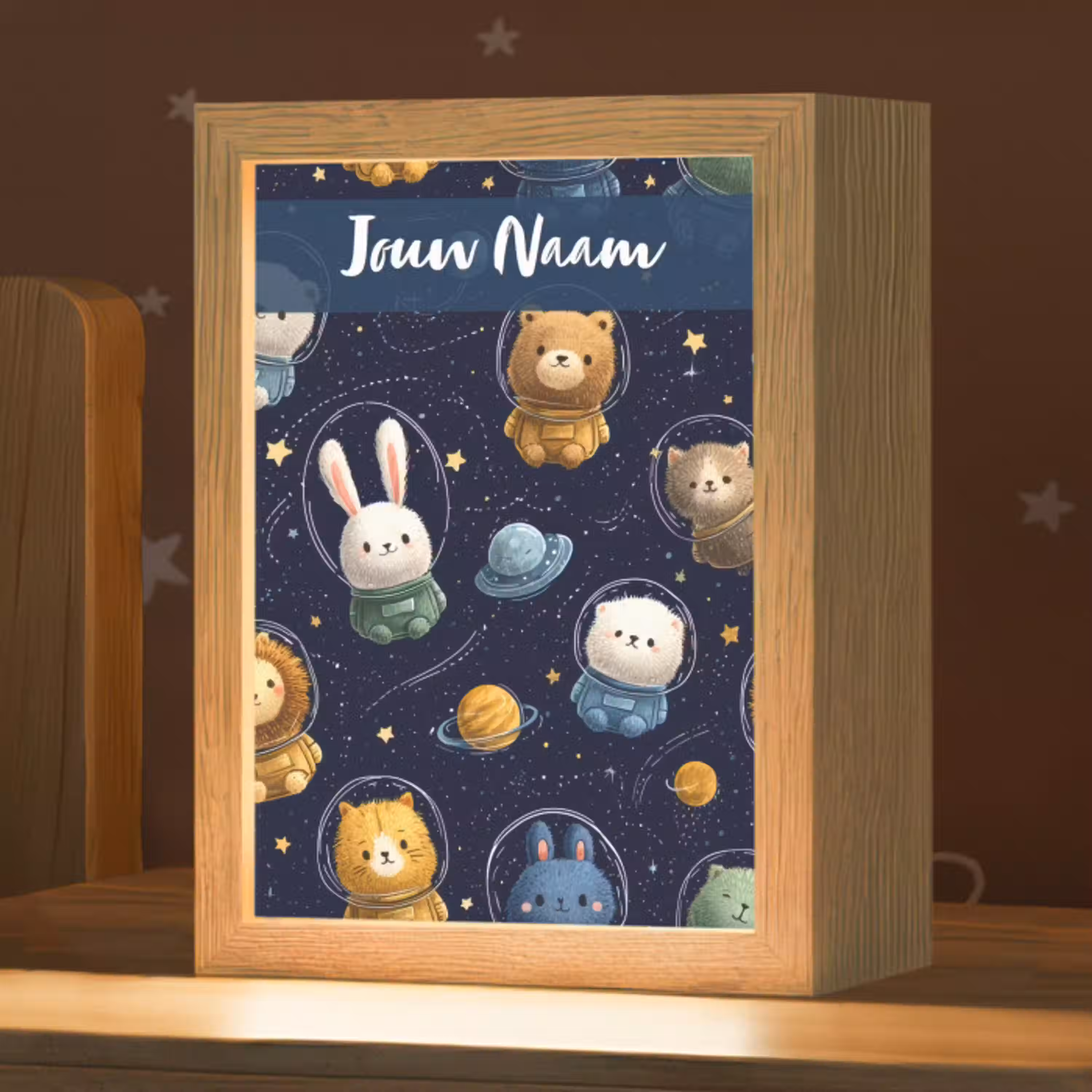 Dieren - Sterrenhemel - Ruimte Light Box met kabel (Kinderlampje) klein -zzz_3d_website