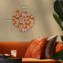 Bloemen - Motief - Retro Wandcirkel Organisch Forex 3mm klein 629 -sfeer3