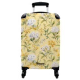 Bloesem patroon geel NBS - Handbagage koffer - Vrouwen middel -3d