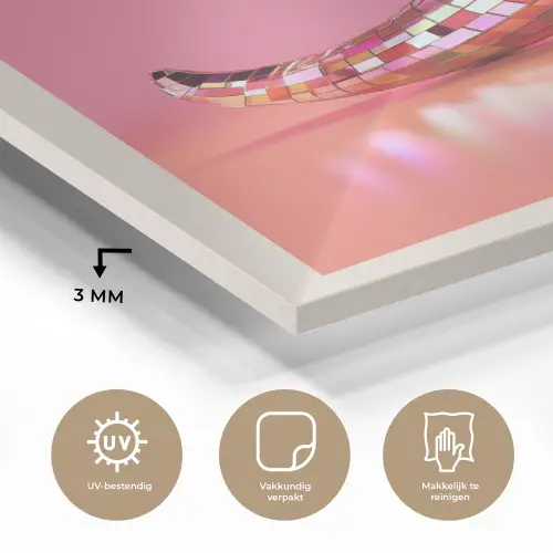 Disco - Peper - Roze plexiglas 5mm klein -sfeer2