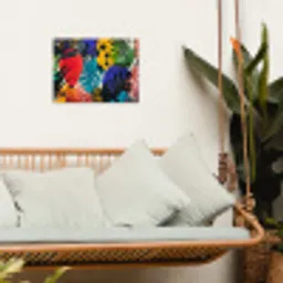 Bladeren - Vormen - Abstract - Kleurrijk tuinposter los doek klein -sfeer7
