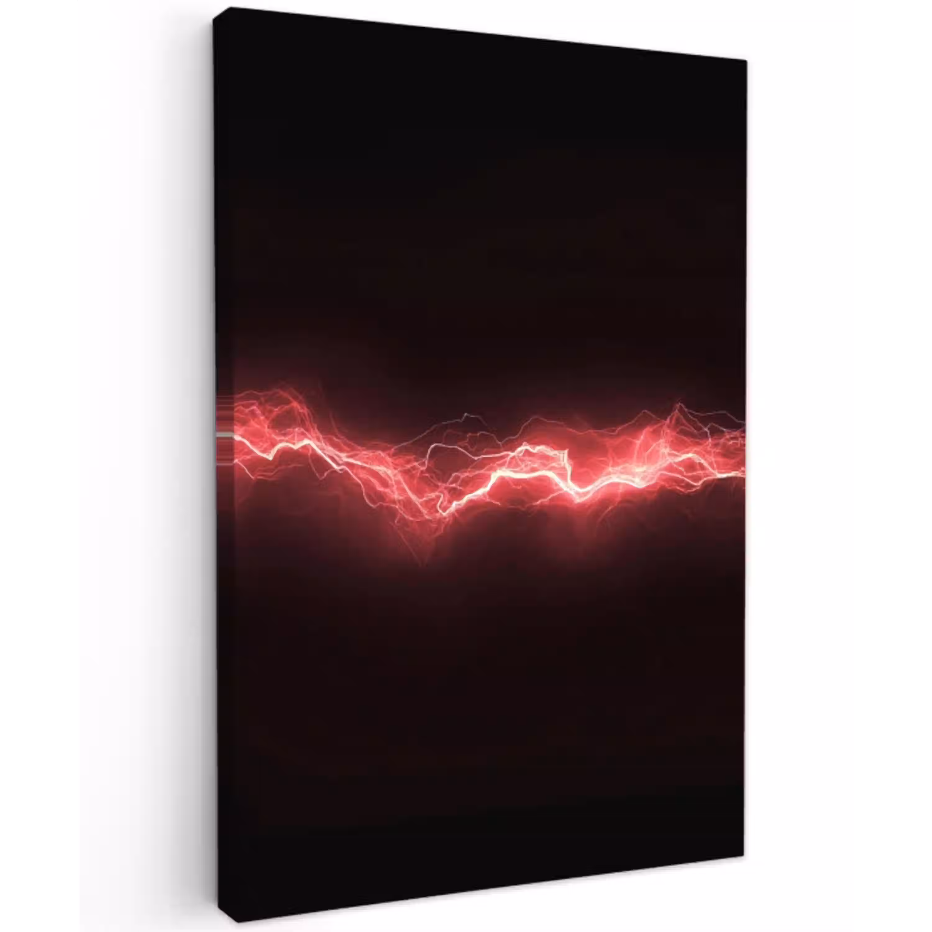 Gaming - Rood - Elektriciteit - Energie  - Lijn Tuinposter op houten frame 2 cm dik middel -3d