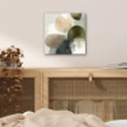 Minimalistisch - Cirkels - Penseelstreken - Beige aluminium wit klein -sfeer3