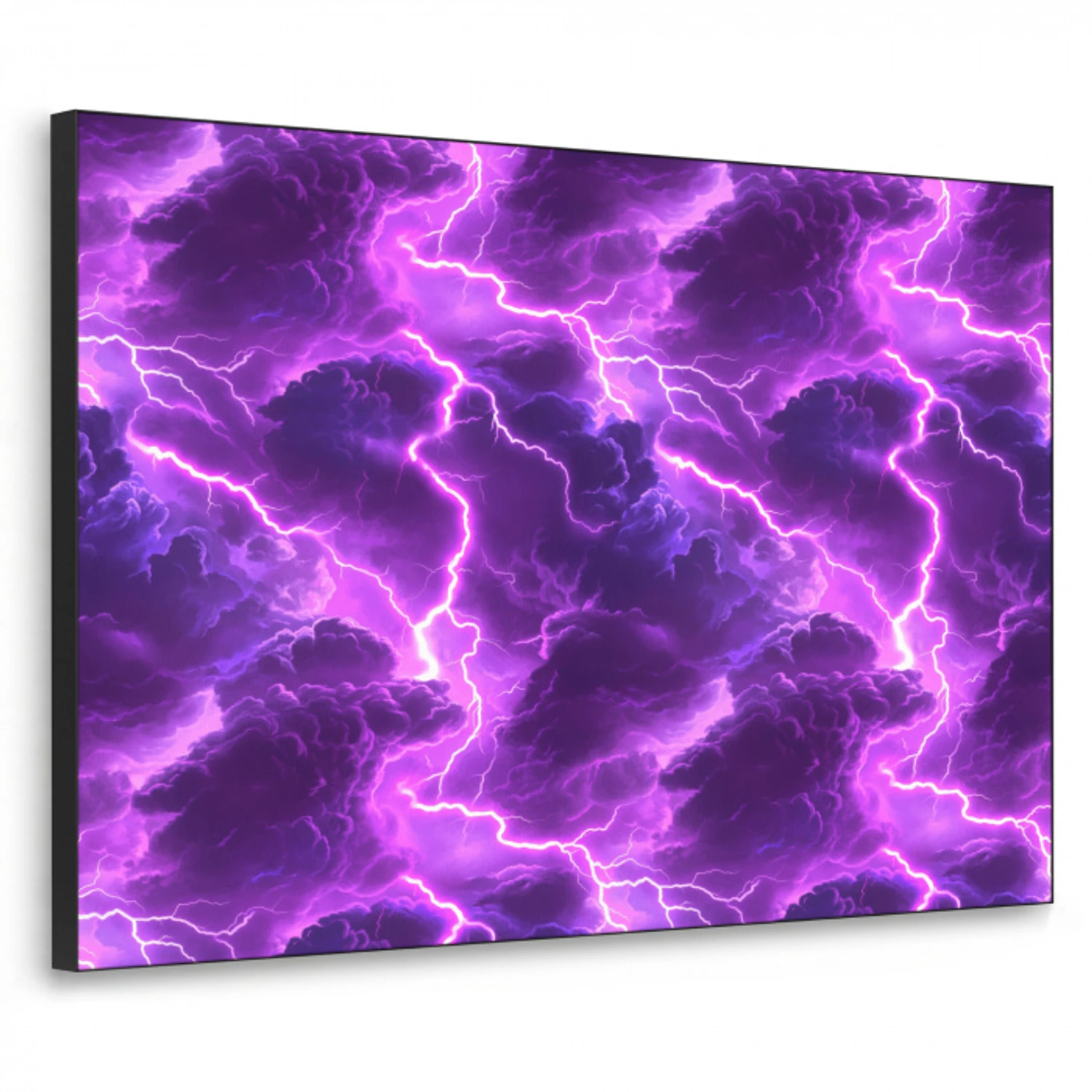 Paars - Bliksem - Wolken Textielframe - compleet frame klein 947 -3d