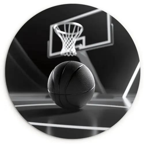 Basketbal - Basketbalveld - Lichtlijnen Wandcirkel kunststof plaat 5mm dik klein -3d