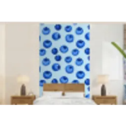 Bessen - Modern - Blauw fotobehang vinyl groot 64 -bed