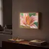 Lelie - Close up - Lichtroze Light Box met batterij (Wandlamp) middel -sfeer1