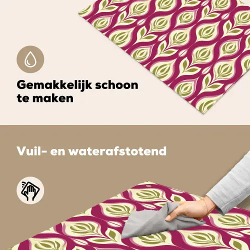 Retro - Floraal - Paars Inductie beschemer met haakjes klein 777 -ky-schoon-nl
