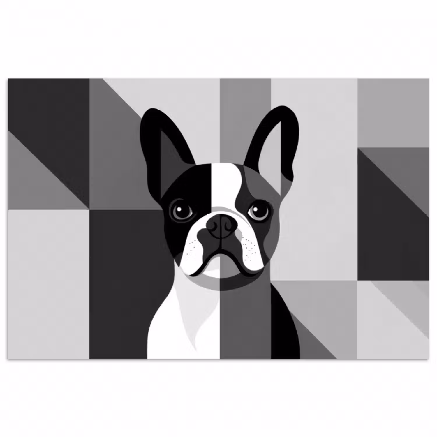 Poster - Bulldogge - Schwarz - Abstrakt - Flugzeuge
