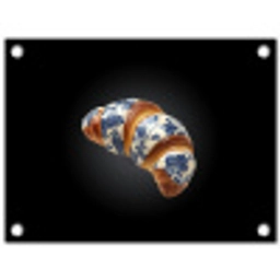Croissant - Bloemenpatroon - Delftsblauw tuinposter los doek klein -3d