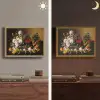 Stilleven met bloemen en fruit - Kunstwerk - Oude meesters Light Box met batterij (Wandlamp) middel -sfeer3