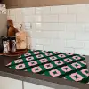 Groen - Roze - Retro - Sterren Inductie beschermer vinyl 3mm klein 276 -sfeer3