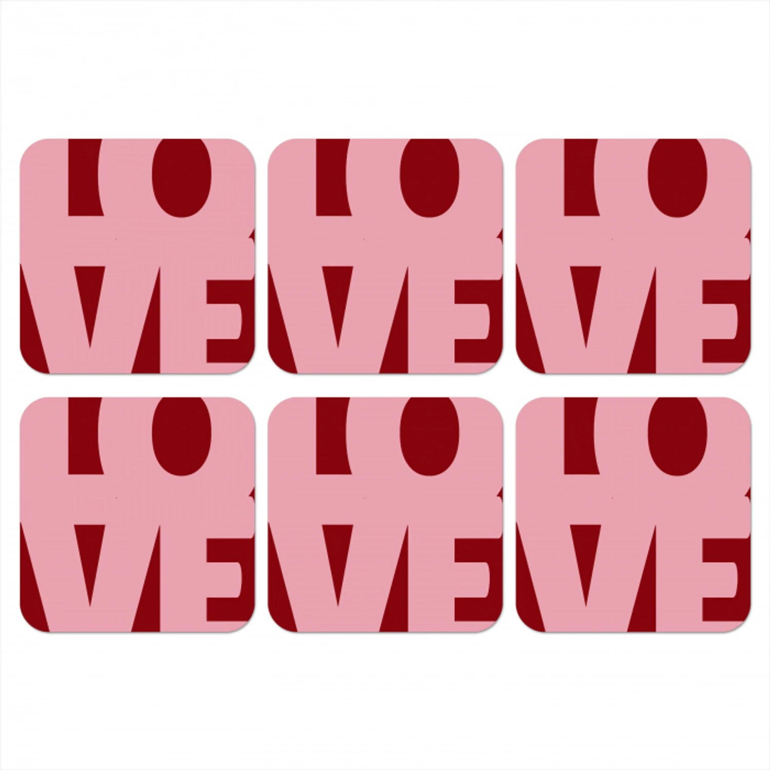 Love - Rood - Blokletters onderzetter kurk middel -3d