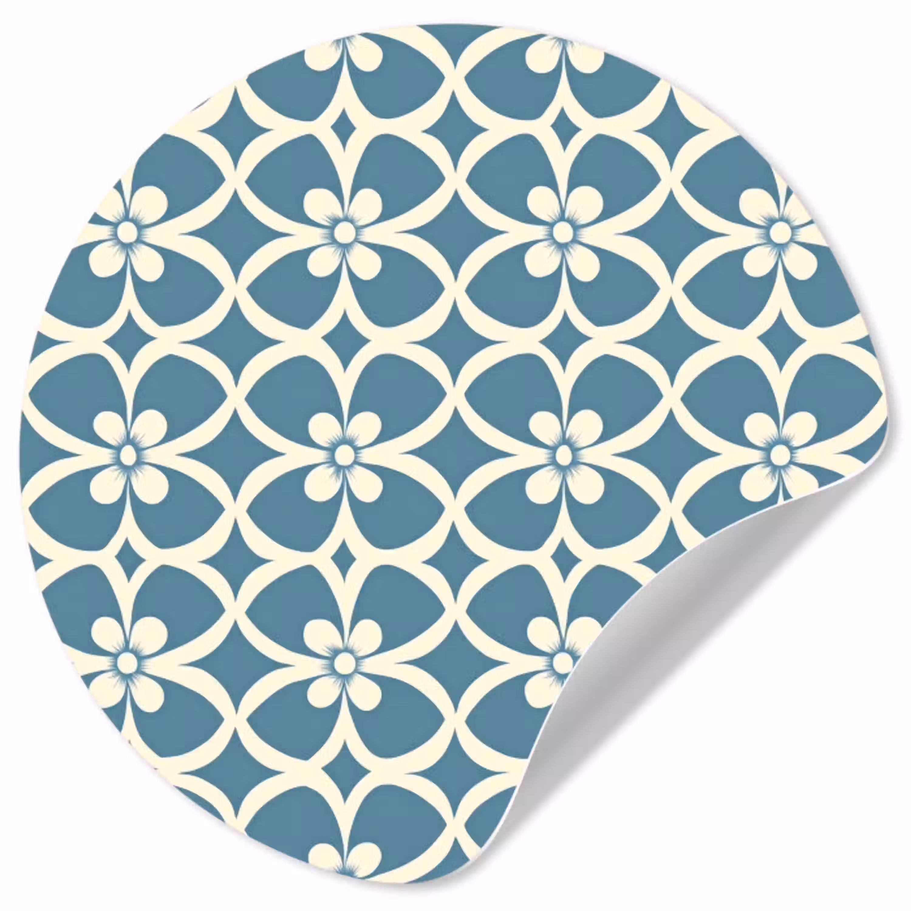 Patroon - Symmetrisch - Blauw Wandcirkel behangsticker klein 186 -3d