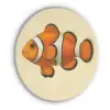 Vis - Oranje - Strepen Akoestische PET Vilt - Rond klein -3d