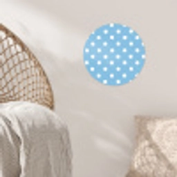 Polka - Dots - Blauw Wandcirkel behangsticker klein 186 -sfeer4