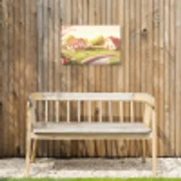 Schapen - Huisje - Platteland Tuinposter op houten frame 2 cm dik klein -sfeer4