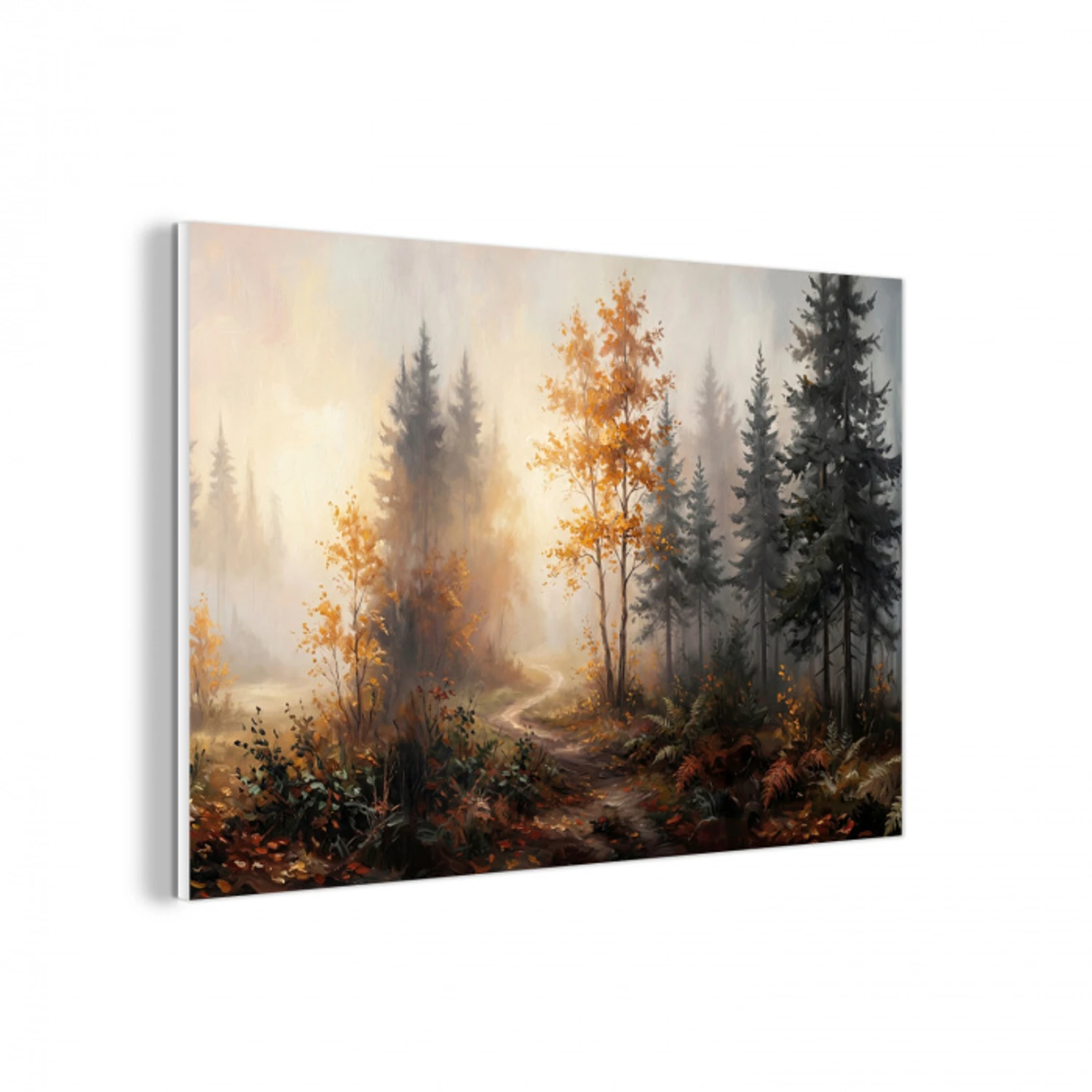 Bospad - Herfstbladeren - Natuur - Schilderachtig - Oranje forex 5mm xxl -3d