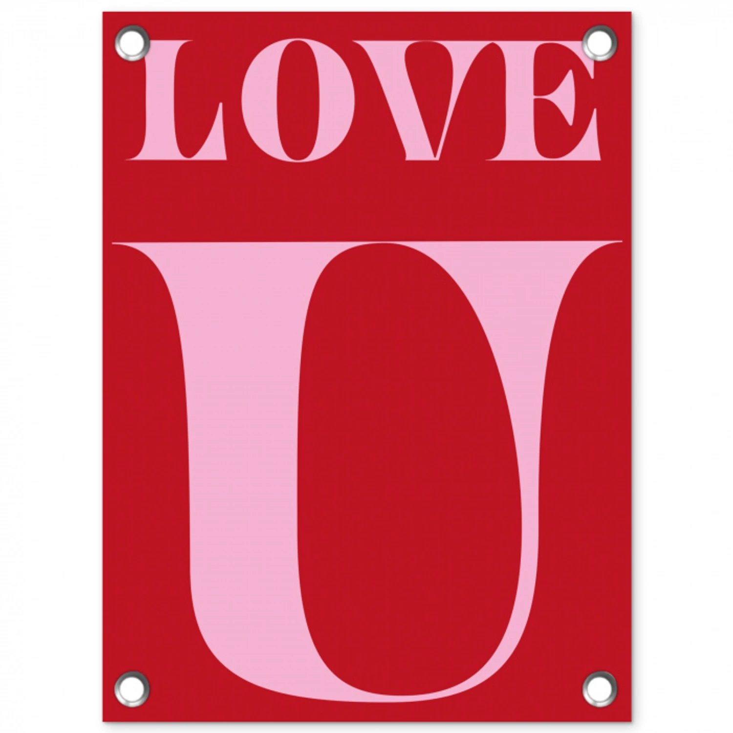 Rood - Love - Valentijn - Roze tuinposter los doek klein -3d