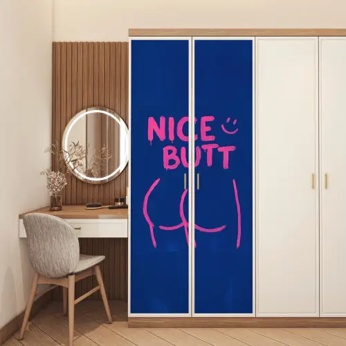Brutaal - Grappig - Blauw deurposter klein -sfeer3