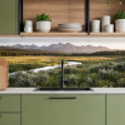 Berglandschap - Rivier - Bos keuken achterwand 2 middel -sfeer3