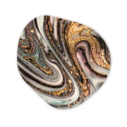 Marmerlook - Goud - Glitter - Luxe - Marmer - Wit Wandcirkel Organisch Forex 3mm klein -3d