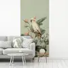 Gele kuifkaketoe - paradijsvogelbloemen - Groen fotobehang vinyl groot -woonkamer