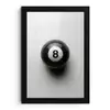 Biljartbal - Getal - Acht - Wit fotolijst zwart zonder passe partout klein -3d
