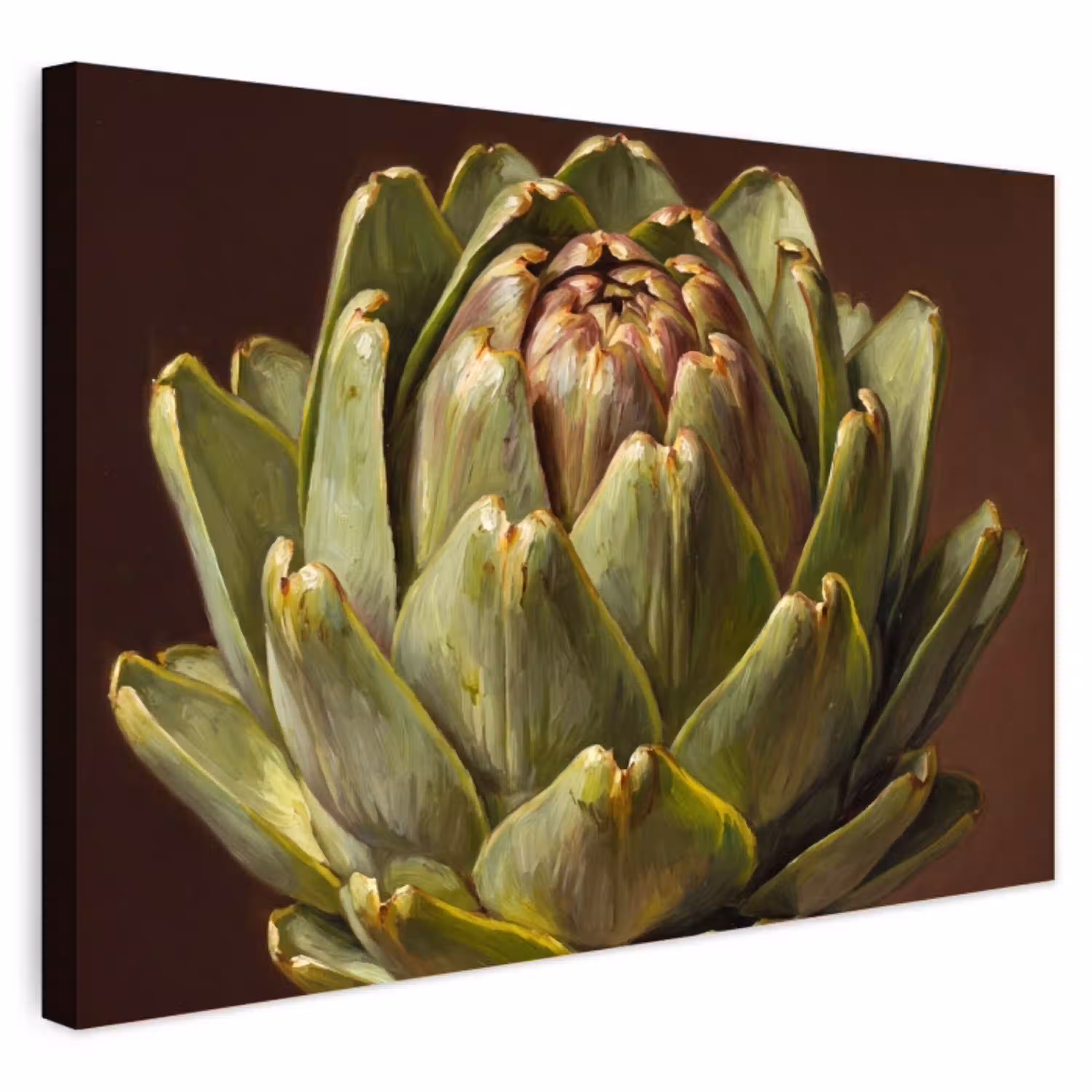 Groente - Artisjok - Groen Tuinposter op houten frame 2 cm dik klein -3d