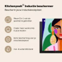 Portret - Vrouw - Modern Inductie beschermer vinyl 3mm middel -zzzzzzusp-haakje_NL