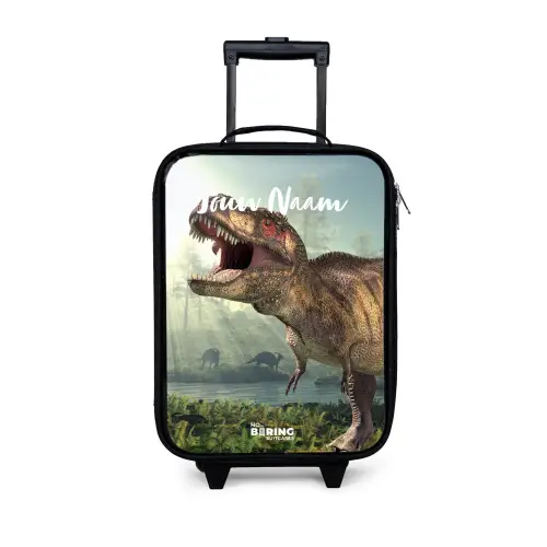 Thijs Tyrannosaurus Kinderkoffer - Zwart klein -3d
