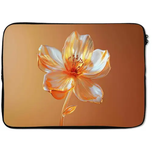 Glazen - Bloem - Oranje laptophoes neopreen klein -zkaufland3dotto