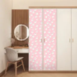 Spookjes - Patroon - Roze deurposter klein 289 -sfeer3