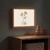 Hond - Pup - Beige Light Box met batterij (Wandlamp kind) middel -sfeer5_kind