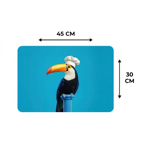 Tucan - Sokkel - Vogel - Koksmuts Placemat vinyl groot -specs