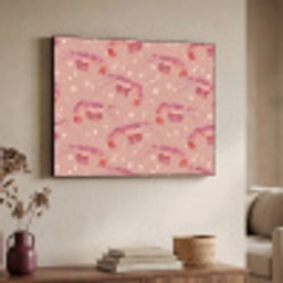 Garnalen - Stippen - Roze Textielframe zwart klein 947 -sfeer3