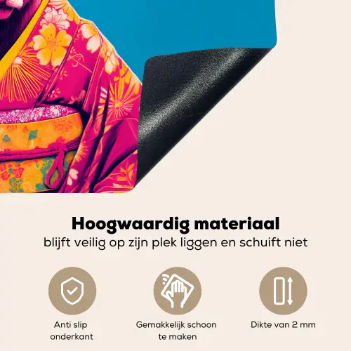 Koe - Bloemenkrans - Oorhangers - Kimono Inductie beschemer met haakjes klein -ky-onderkant-nl