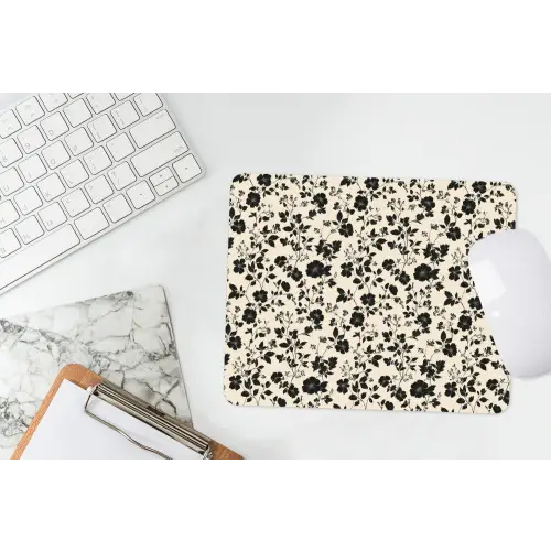 Bloemen - Dessin - Zwart muismat rubber klein 262 -witbureau