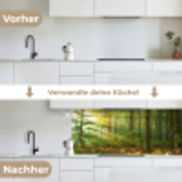 Zon - Bos - Bomen - Natuur - Herfst keuken achterwand 2 middel -voor-na_DE