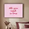 Tekst - Roze - Love - Hart Textielframe zwart klein -sfeer1