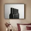 Wijnflessen - Zwart - Minimalistisch Textielframe zwart klein -sfeer1