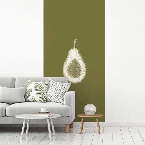 Avocado - Minimalistisch - Illustratie - Groen fotobehang vinyl groot -woonkamer